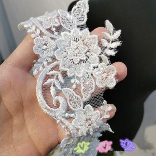 New Handmade off White Wedding Beaded Car Bone Lace Clothing Accessories 2Yard/pack