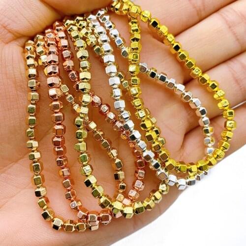 Wholesale Rose Gold Silvers 18 Faceted Round Hematite Natural Stone 4mm Loose Beads For Necklace Bracelet Pendant Making Diy