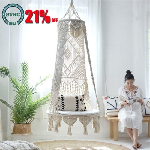 Hand woven hanging chair hanging basket Bohemian balcony swing B & B home decoration hammock