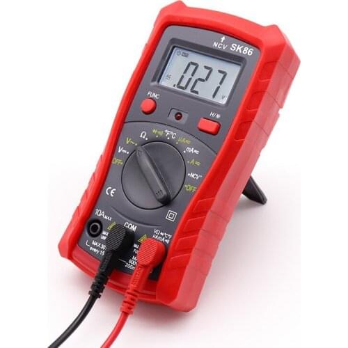 Portable Digital Multimeter Backlight Diode Temperature AC / DC Ammeter Voltmeter Ohm Test Instrument Handheld LCD Multimeter
