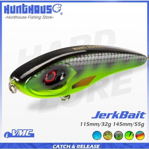 Jerkbait Musky Pike Hunthouse Fishing Lure Jerk VIB Baits origin Hooks Slow Sinking wobblers for pike Pesca Leurre jerkbaits