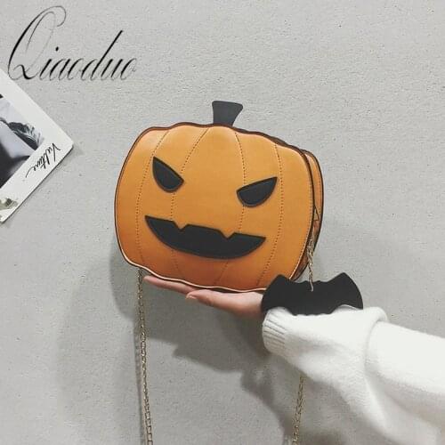 Qiaoduo Women Shoulder Bag 2020 Fashion Creativity Easter Pumpkin Lamp Handbags Women Easter Shoulder bag New Designed Gift Bags