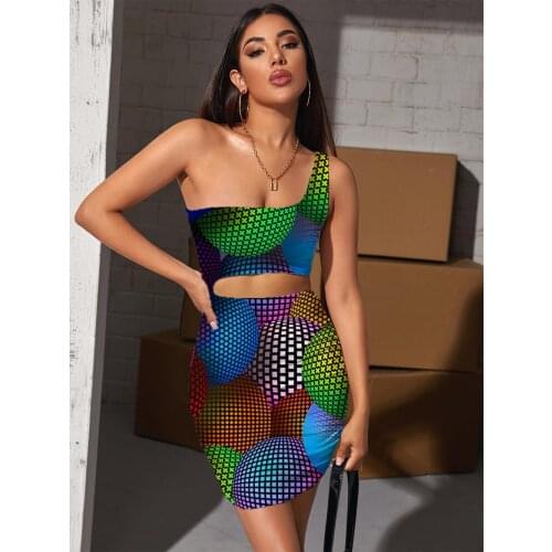 Giyu Brand Colorful Dress Women Dots Bodycon Dress Harajuku 3d Print Novel Vestido Sexy Womens Clothing Plus Size Vintage Beach