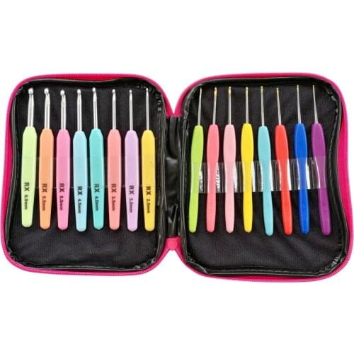 1.0MM-6.0MM iron and aluminum croche needle kit weave tools hook and knitting bag Crochet hooks so weave Set of knitting needles