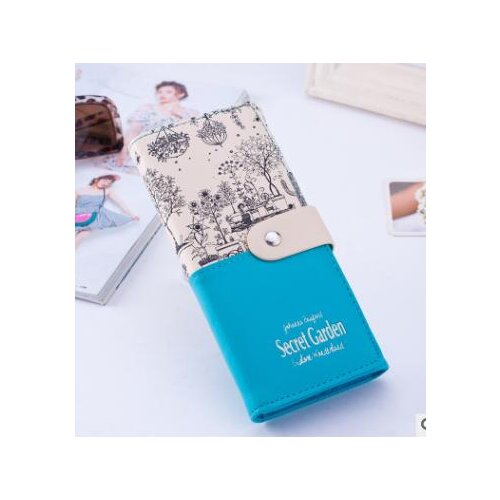 1pcs/lot korean style woman print long pu wallet female Card phone holder long Purse