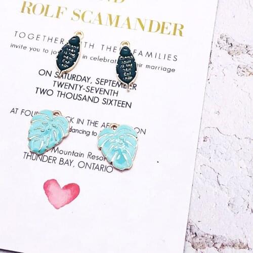 20PCS Wholesale Leaves Floating Enamel Zinc Alloy Charm DIY Bracelet Necklace Jewelry Pendants Charms Craft DIY Jewelry Findings