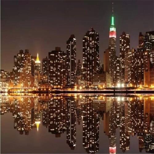 Beibehang papel de parede 3d Bright city lights dim night TV KTV bar large living room sofa can be customized mural wallpaper