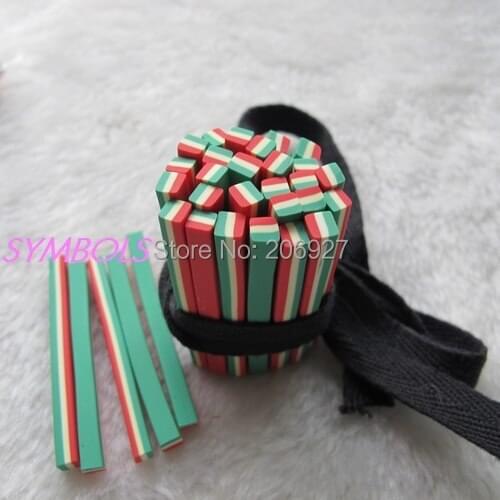 5pcs K-01 5mm Cute Italy Flag Cane Fancy Nail Art Polymer Clay Cane Nail Art Decoration
