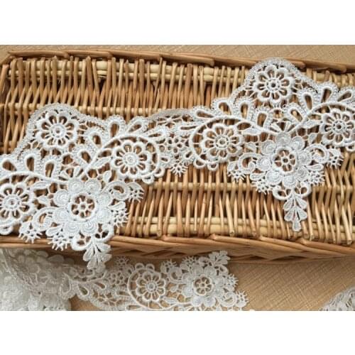 5yards/lot width 12CM delicate water soluble embroidery lace Wedding dress bridal veil headwear DIY clothing accessories
