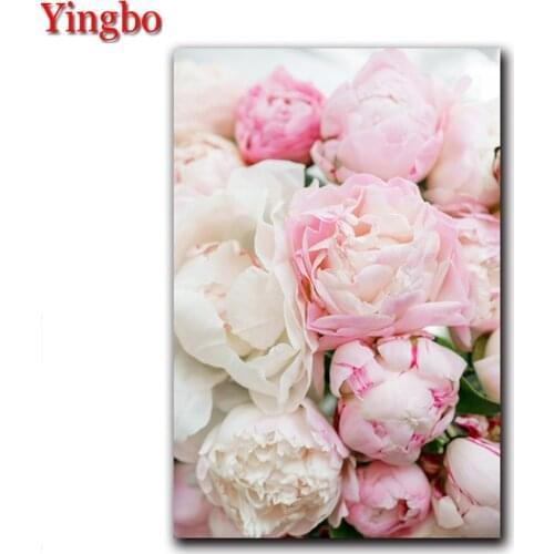 Pink peony flower DIY Diamond painting,Cross Stitch,mosaic Diamond picture Full Square/round 5d diamond Embroidery sale,arts