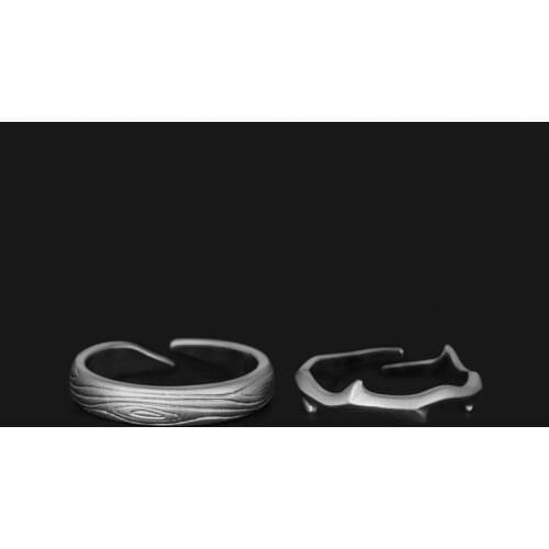 Antique Branch Opening Ring Male Female Minimalist Ring Vintage Fashion Silver Color Couple Rings For Women Men Wedding Jewelry