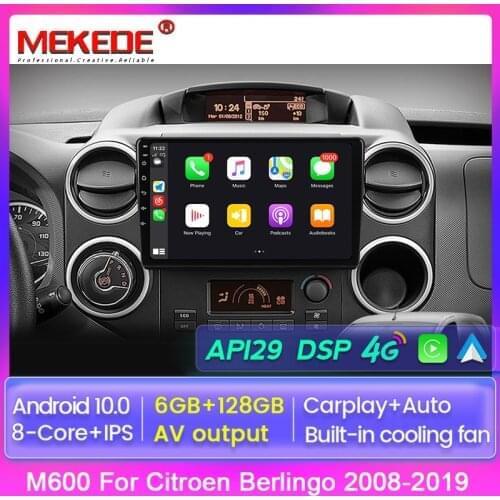 6+128G 9'' GPS Car Multimedia Video Player Android 10 For Peugeot 3008/Peugeot Pg Parter/Peugeot 5008/Citroen Berlingo 2010-2016