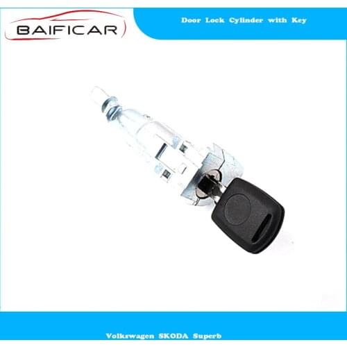 Baificar Brand New High Quality Car Lock Core Exterior Door Lock Cylinder with Key Left for Volkswagen SKODA Superb