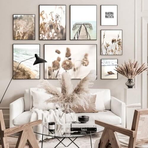 Beight Grass scenery posters Canvas Painting Nordic Wall Art Picture Modern Home Decor Poster and Print for Living Room Decor