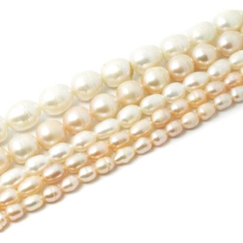 High Quality 35.5CM Natural Freshwater Pearl Beads Multi Size Rice-shaped Loose Beads For DIY Elegant Bead Bracelet Jewelry