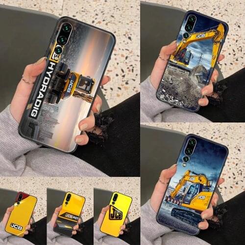 JCB Excavator Logo Phone case For Huawei P Mate P10 P20 P30 P40 10 20 Smart Z Pro Lite 2019 black 3D prime art cover soft back