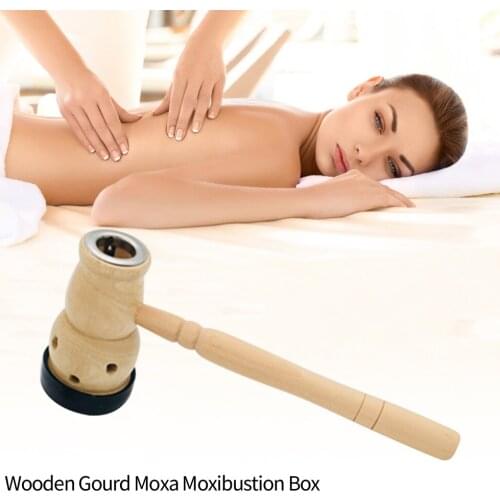 1 set Wooden Gourd Moxa Mugwort Moxibustion Box Gourd Device Massage Burner Roll Set Wormwood Artemisia Acupuncture Moxa