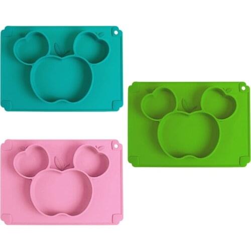 Baby Cute Fruit Silicone Training Bowl Divided Sucker Non-slip Dinner Plate Infant Learning Feeding Utensils Tableware
