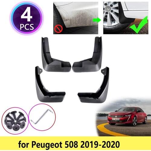 For Peugeot 508 2019 2020 2021 Auto 4 PCS Mudguards Mudflap Fender Mud Flap Flaps Splash Guards Front Rear Wheel Car Accessories