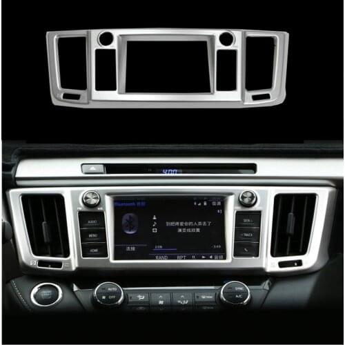 For Toyota RAV4 2016 2017 Centre Control Panel Console Navigation Frame Cover Trim Decoration ABS Chrome Sticker Car Accessories