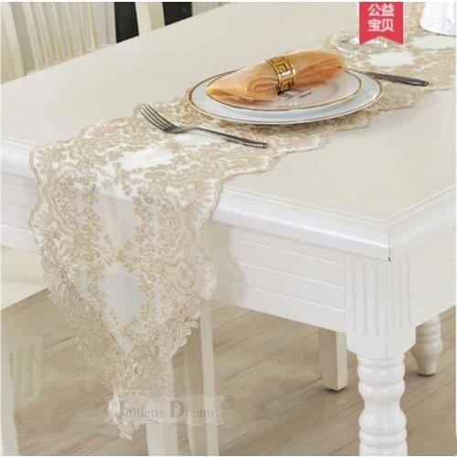 Elegant European style Embroidery table runner wedding decoration runner princess home decoration table runners and placemats
