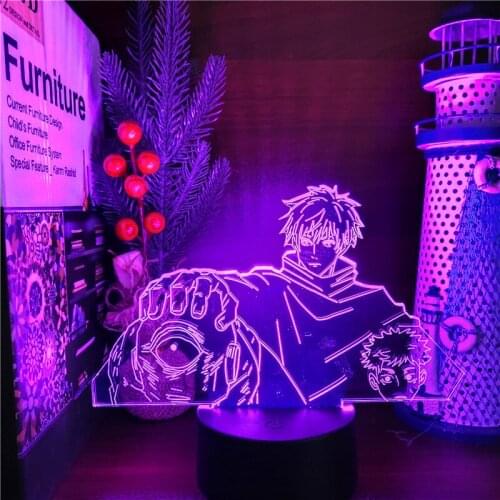Itadori Yuji Gojo Satoru 3D Night Light Jujutsu Kaisen Anime Figure LED Lamp Home Decoration Bedroom Decor Lampara Manga Lights