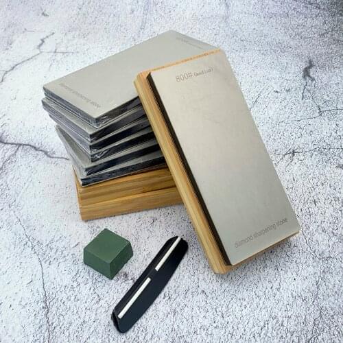 Knife sharpener stone professional Double sided Sharpening stone Diamond Bar Base Leather Apex Edge blade sharp whetstone set