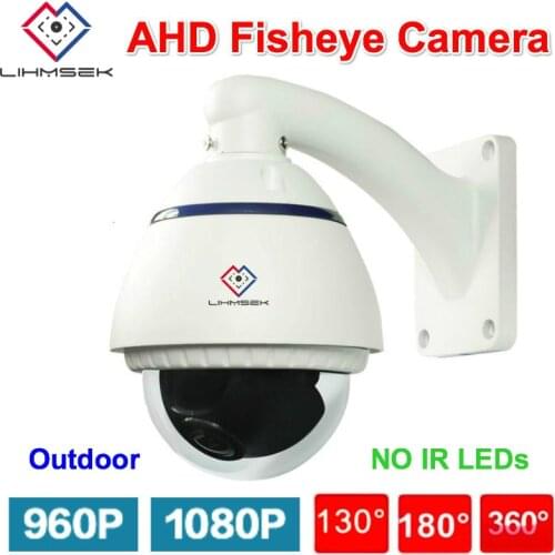Lihmsek Outdoor Waterproof AHD Fisheye Camera Surveillance 130 180 360 degree Wide angle CCTV Analog Camera 1080P 960P External