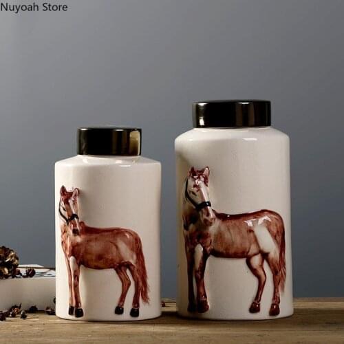 2pcs Ceramic Storage Tank Chinese Style Three-dimensional Craft Embossed Round Tank Creative Home Decoration Storage Tank