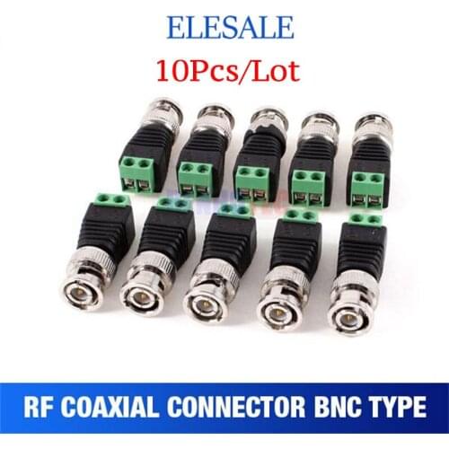 10Pcs lot Mini Coax CAT5 To Camera CCTV BNC UTP Video Balun Connector Adapter BNC Plug For CCTV System Accessories