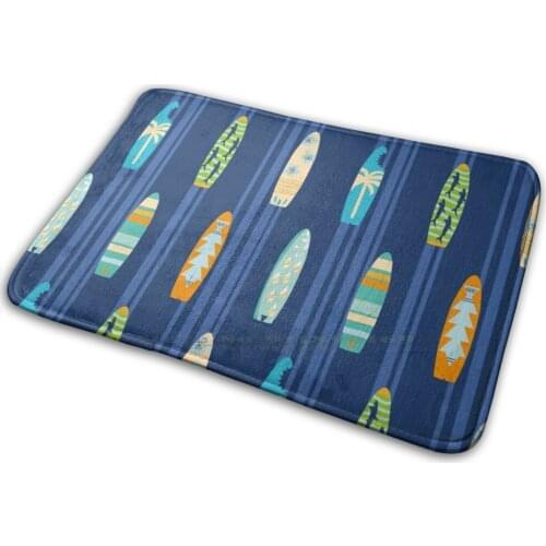 Surf The Ocean Mat Rug Carpet Anti-Slip Bedroom Entrance Door Mat Beach Party Beachwear Blue Board Children Cute Joy Flower Fun