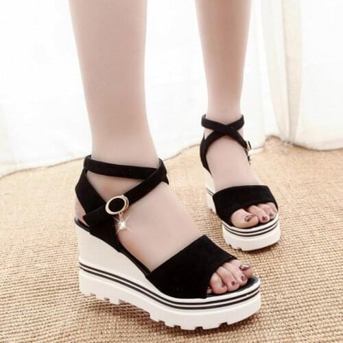 Summer Korean Muffin Fish Head Women Sandals Platform Sandals Woman Wild Simple Shoes Shook with students in JDD76
