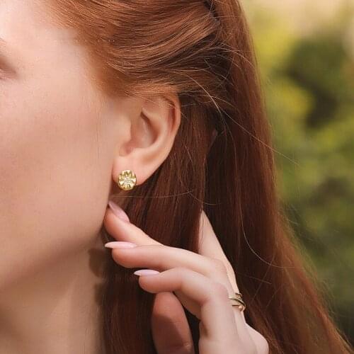 WTLTC 925 Sterling Sliver Small Cubic Zirconia Stud Earrings for Women Tiny Coin Studs Earrings Minimal Initial Starbust Earring