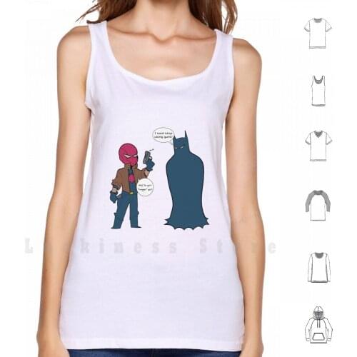 Gun Jokes Tank Tops Vest Sleeveless Red Hood Bat Man Jason Todd