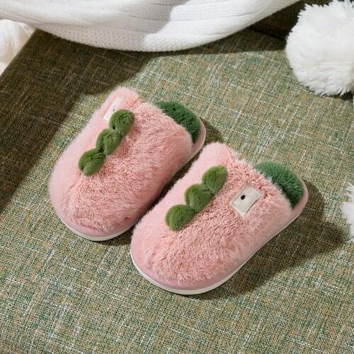 Fashion Baby Slippers for Boys Girls 2021 Winter New Non-slip Childrens Cotton Slippers Warm Home Parent-child Wool Slippers