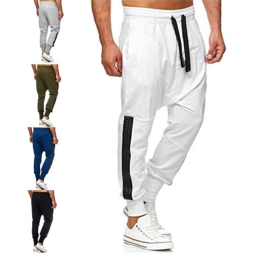 Men pants 2020 jogger New Fashion Casual Trousers Mens Personality Stitching Decoration Tooling Sports Pants