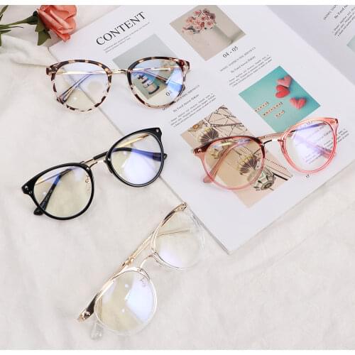 1Pcs Retro Computer Glasses Men Women Blue Ray Protection Glasses Round Glass Eye Glasses Blue Light Blocking Optical Frames