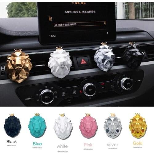 Creative Car Air Freshener Plaster Geometric Lion Perfume Auto Air Conditioner Outlet Fragrance Clip Aromatherapy Decor Ornament
