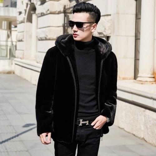 Real Fur Coat 2020 Natural Mink Fur Coat Winter Jacket Men Real Shearling Warm Outwear for Mens Clothing Veste Homme N-22 YY738