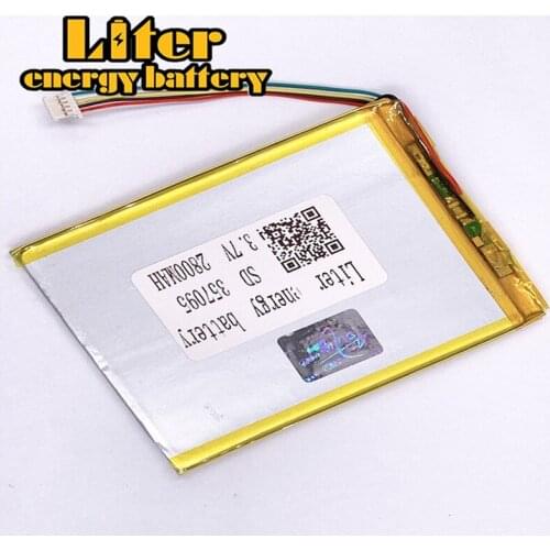 Plug 1.0-5P 357095 2800mah 3.7V flat rechargeable pure 3.7v lipo battery lithium for Tablet PC Battery