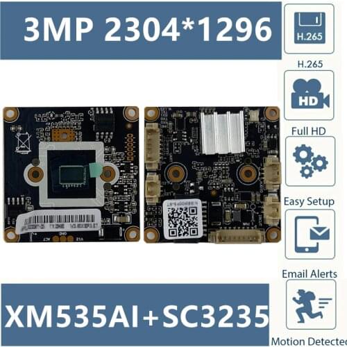 2MP IP Camera Module Board 38*38mm 1080P 1920*1080 XM530+F37 ONVIF MIC Audio Interface CMS XMEYE Surveillance with Radiator