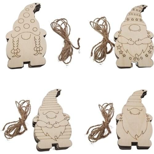 10 Pcs Christmas Wooden Elf Signs Xmas Tree Hanging Gnome Plaque Ornaments Pendant Wall Window Decor