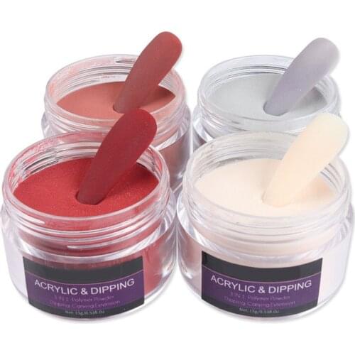 Dipping Powder Dust Nail Art Decorations without Lamp Cured 15g All For acrylic nail dipping powder system kit