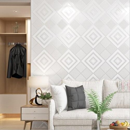 Q QIHANG Modern Minimalist Three-dimensional Diamond Living Room Bedroom TV Background wall Non-woven Wallpaper 0.53m*10m=5.3m2