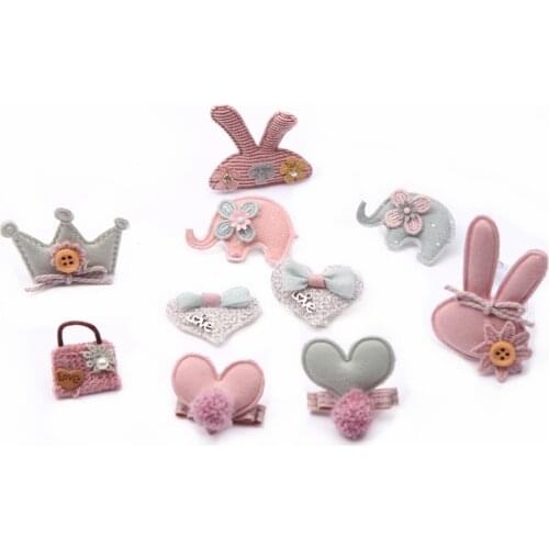 Hand Made Lace Flowers Patch 4PCS Lace Fabric Dress Hairpin Rubber String Hair Hoop Decorate Lace Trim Garment Accessories 19616