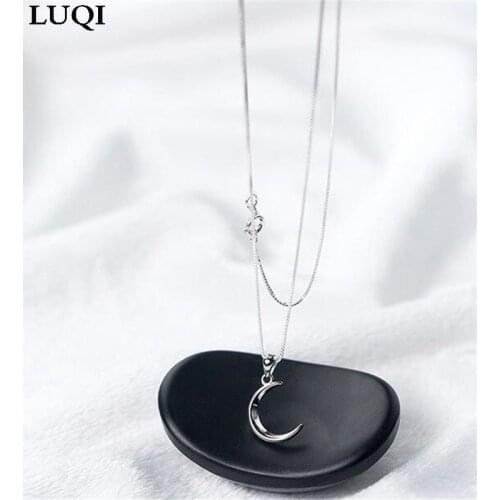 S925 silver simple fashion sweet temperament moon crescent necklace for girlfriend and best friend N418