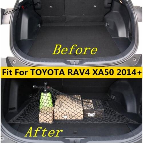 Car Interior Rear Trunk Storage Mesh Net Cargo Luggage Elastic Organizer Accessories For TOYOTA RAV4 XA50 2014 - 2021