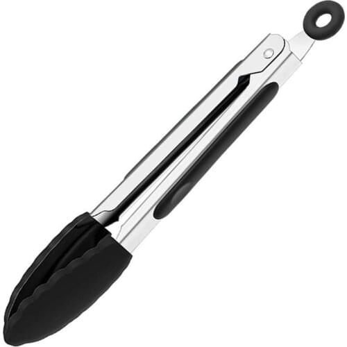 7/9inch Stainless Steel Kitchen Tongs Non-stick Silicone Food Tongs Cooking Tongs Salad Bread Serving Tong BBQ Clip Cooking Tool