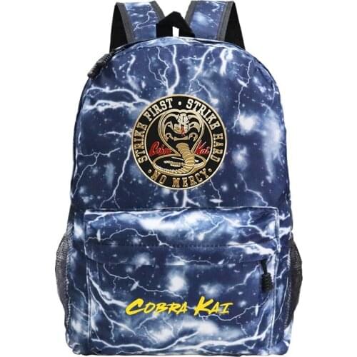 Boys Back To School Backpack Bag for Teenagers Boys Cobra Kai Print Boys Bookbag Travel Backpack Cobra Kai Teen Boy SchoolBag