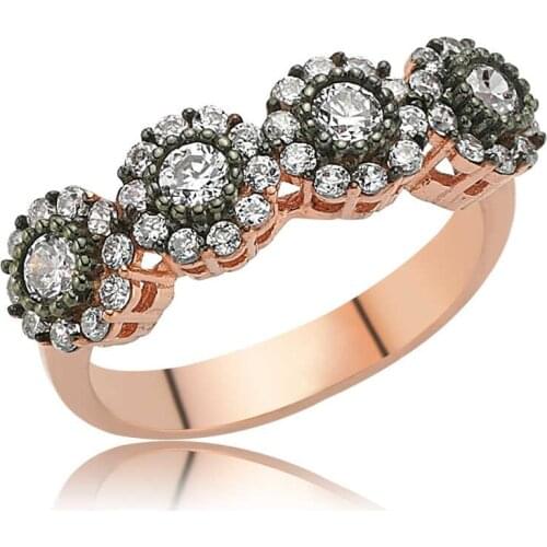 Tevuli 925 Sterling Silver Diamond Montür Lady Ring